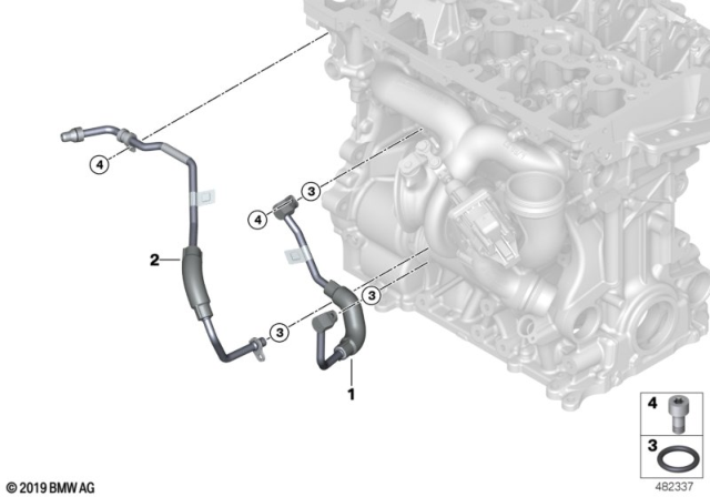 2020 BMW X4 Cooling System, Turbocharger Diagram
