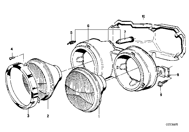 1982 BMW 320i Headlight Diagram