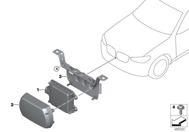 2020 BMW X4 M Bracket For.Sensor Diagram for 66316869772