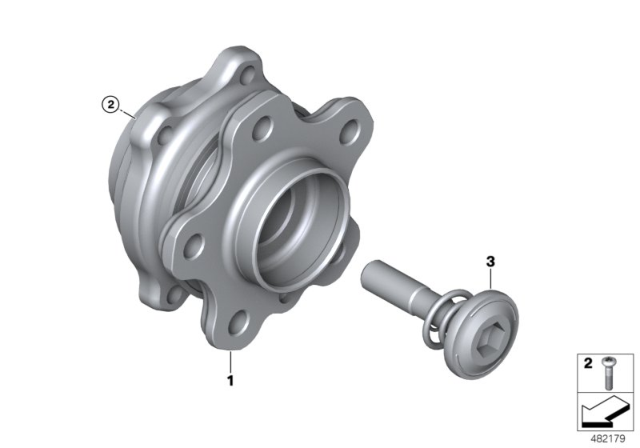 2020 BMW M5 Wheel Hub With Bearing, Rear Diagram for 31207857060