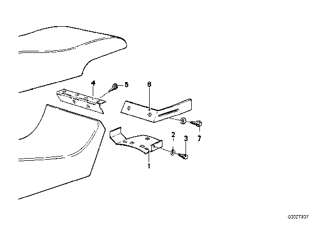 1985 BMW 635CSi Center Armrest Rear Diagram 1