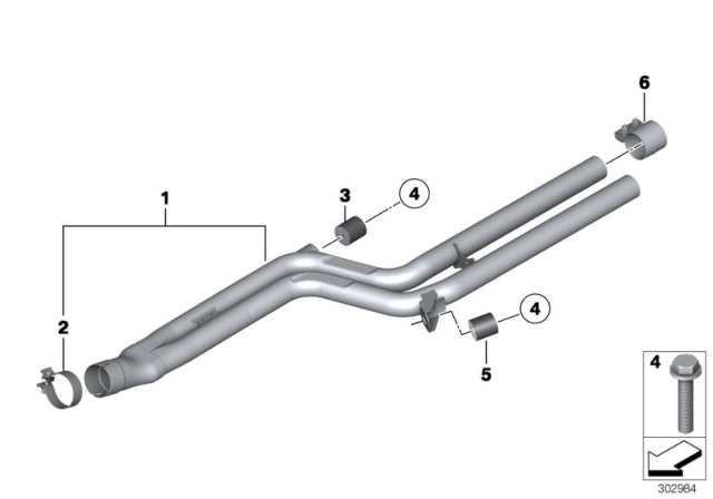 2013 BMW ActiveHybrid 7 Front Pipe Diagram for 18307649723