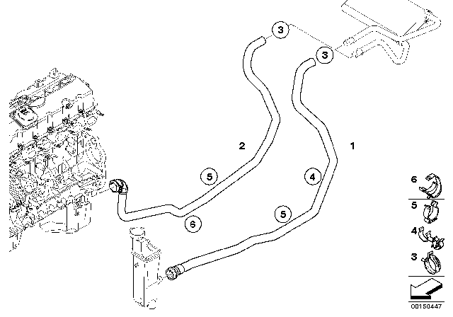 2008 BMW Z4 Water Hoses Diagram