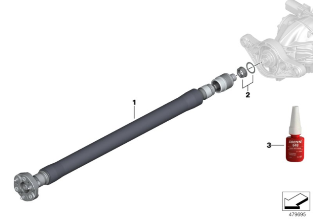 2017 BMW M4 Rear-Propeller Shaft Diagram for 26107857629