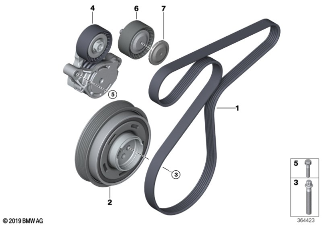 2018 BMW X2 Ribbed V-Belt Diagram for 11288573253