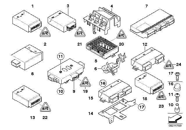 2008 BMW 650i Control Unit / Modules Diagram