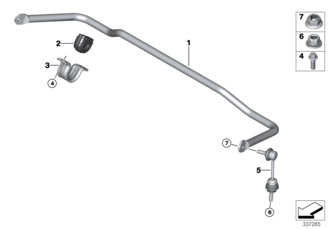 2019 BMW X6 Stabilizer, Rear Diagram