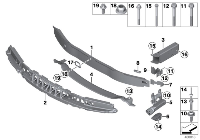 2015 BMW 328i xDrive Support, Front Diagram