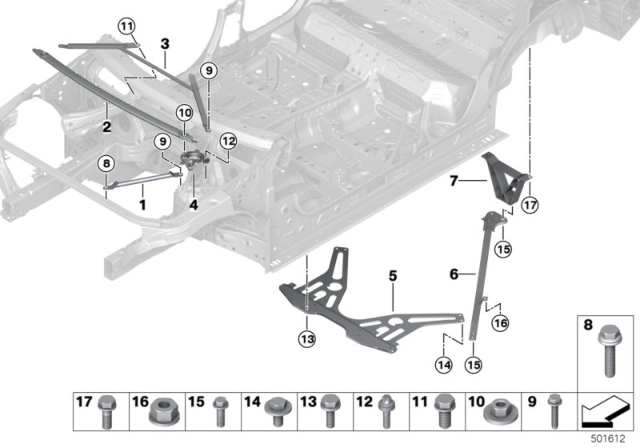 2020 BMW X3 M Mounting Bracket Diagram for 51617391460