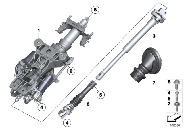 2018 BMW 650i xDrive Add-On Parts, Electrical Steering Column Adjusting Diagram