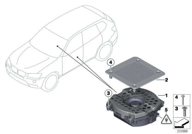 2012 BMW X3 Components Central Bass Diagram