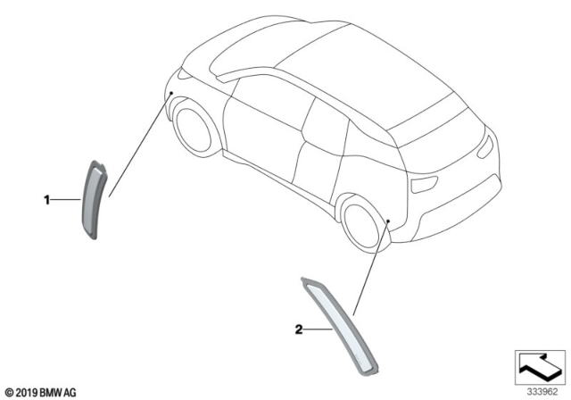 2015 BMW i3 Side Marker Light / Rear Reflector Diagram