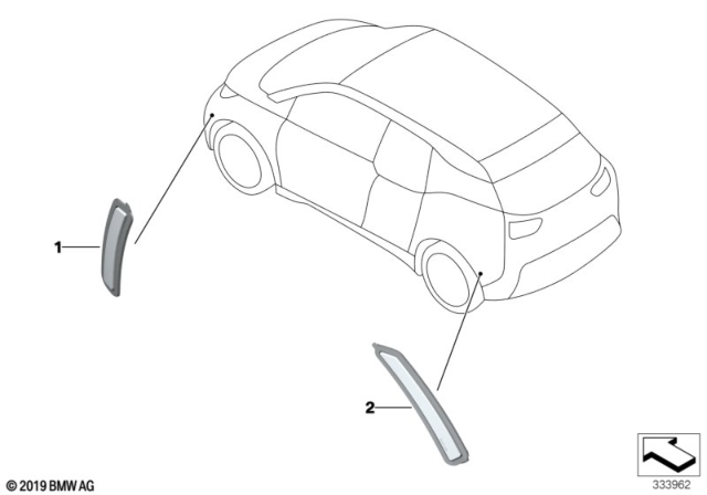 2017 BMW i3 Side Marker Light / Rear Reflector Diagram