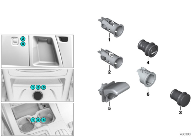 2020 BMW X3 CIGARETTE LIGHTER SOCKET Diagram for 61349473608