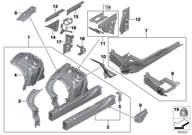 2019 BMW M850i xDrive Wheelhouse / Engine Support Diagram