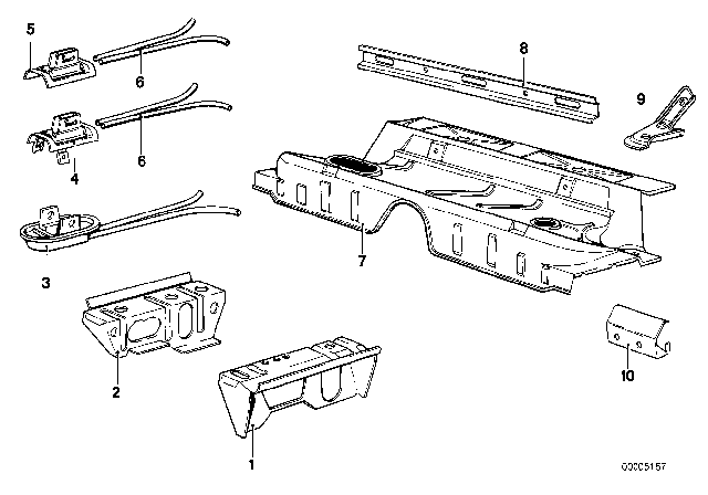 1983 BMW 320i Seat Support Inner Left Diagram for 41121865487