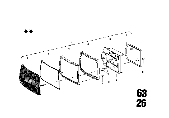 1972 BMW 2002tii Tail Light, Left Diagram for 63211356925