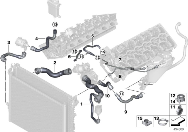 2020 BMW M760i xDrive Radiator Hose Diagram for 17128602733