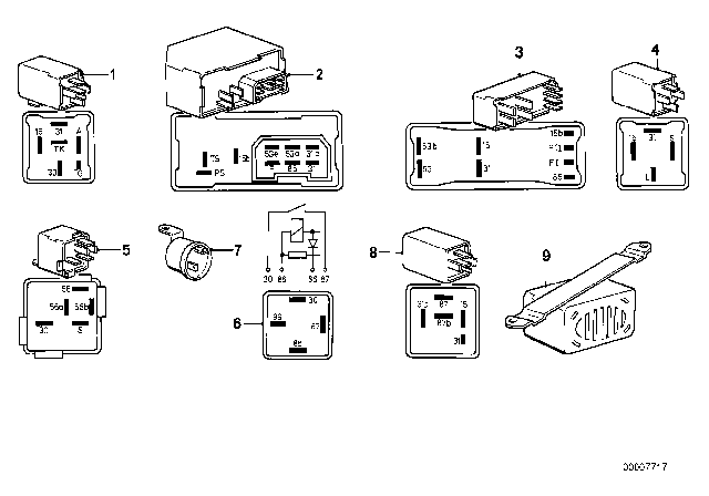 1981 BMW 733i Relay Diagram for 61311375430