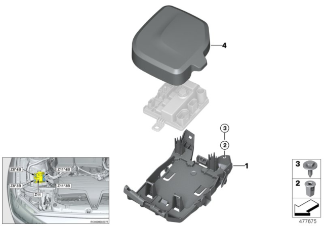 2017 BMW M3 Supply Module Z11 Mounted Parts Diagram