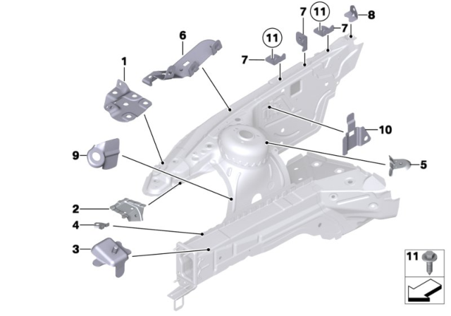 2011 BMW Z4 Bracket, Side Panel, Front Diagram for 41357224886