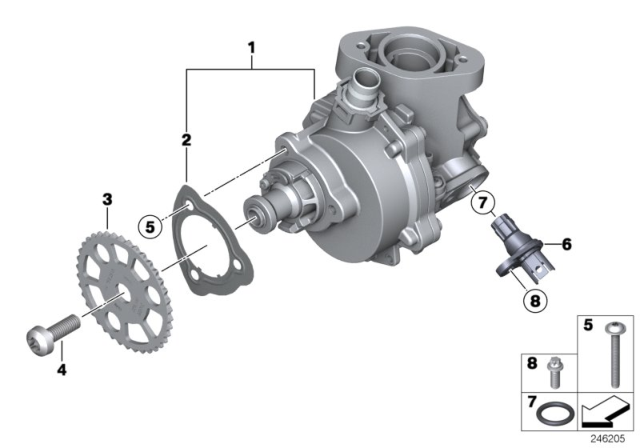 2015 BMW M235i Vacuum Pump With Aux.Consumer Connect. Diagram