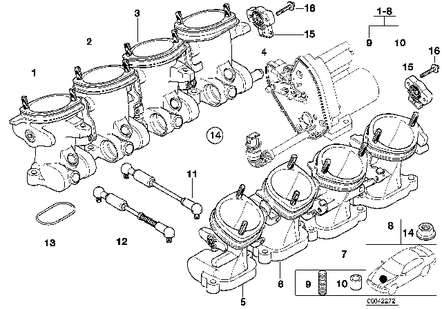 2003 BMW M5 Throttle Body Diagram for 13541407169