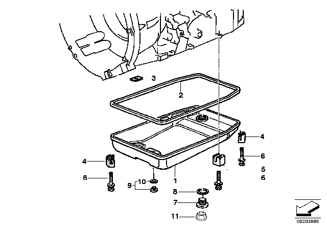 1993 BMW 320i Oil Pan (A5S310Z) Diagram