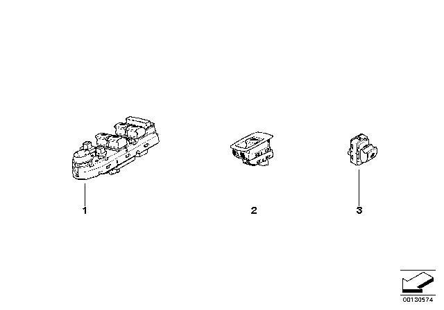 2007 BMW X3 Switch Window Lifter Diagram