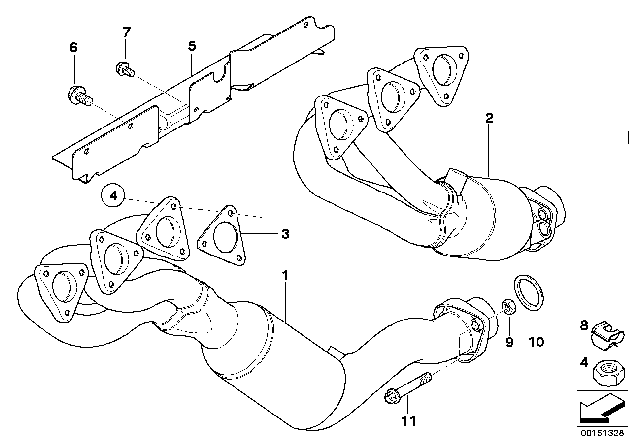 2006 BMW Z4 M Exchange. Exhaust Manifold With Catalyst Diagram for 18407836640
