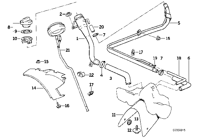 1994 BMW 850Ci Filler Pipe Diagram