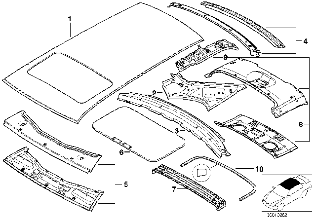 2001 BMW M5 Roof Diagram