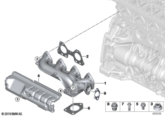 2018 BMW 328d Exhaust Manifold Diagram for 11627810182
