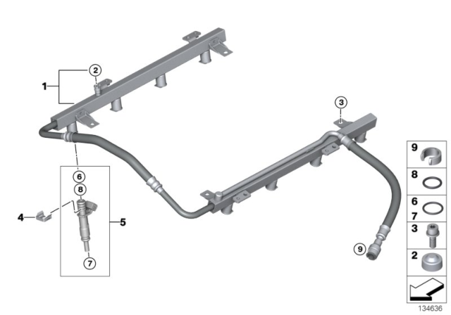 2007 BMW 650i Valves / Pipes Of Fuel Injection System Diagram