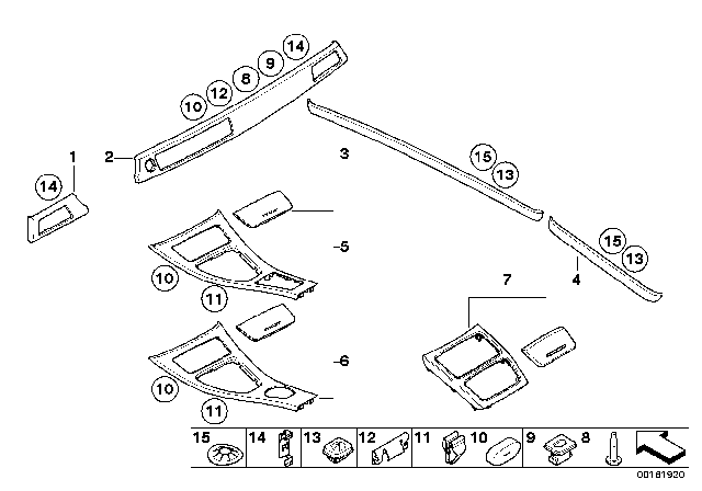 2010 BMW 328i BMW Performance Interior Trim In Carbon Diagram