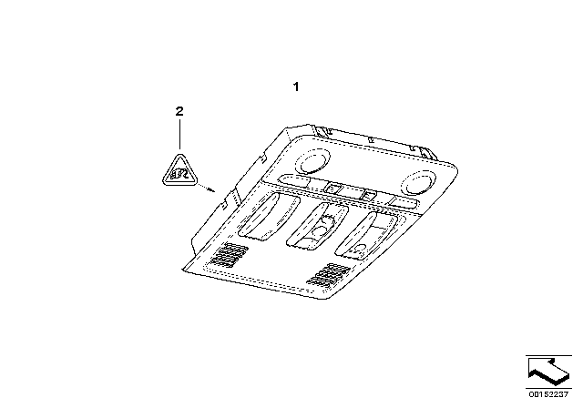 2010 BMW 135i Switch Unit Roof Diagram 2