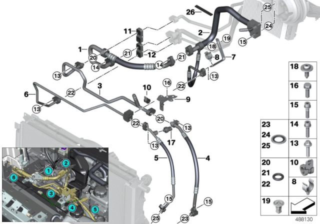 2019 BMW i3 Refrigerant Lines, Front Diagram