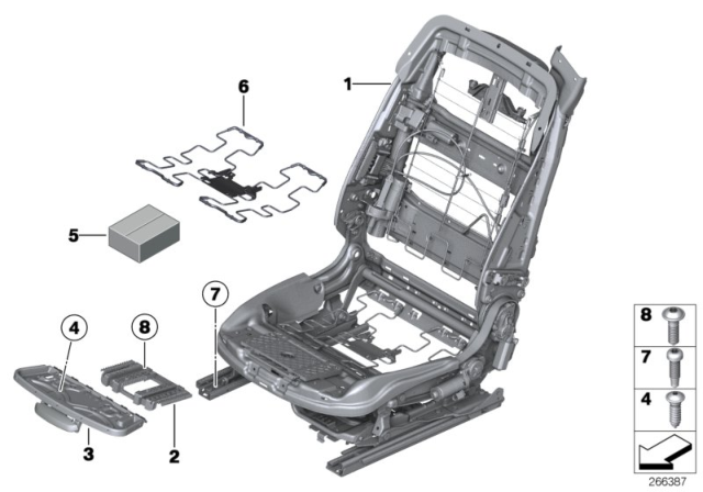 2015 BMW M4 Front Seat Backrest Frame Diagram