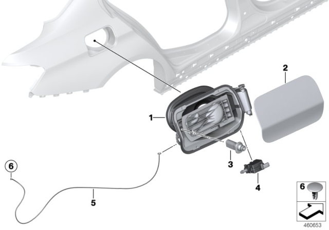 2015 BMW 428i Gran Coupe Fill-In Flap Diagram