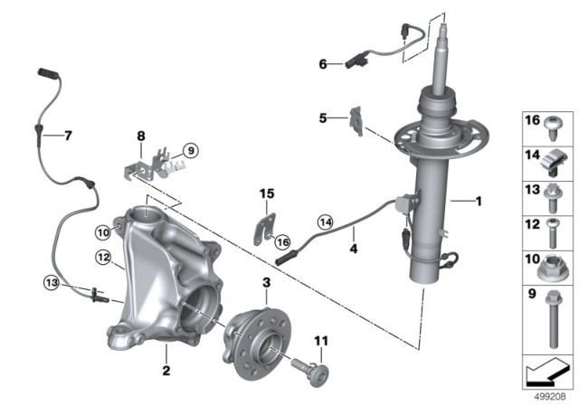 2020 BMW X4 M Spring Strut, Front VDC / Mounting Parts Diagram