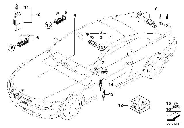 2008 BMW 650i Various Lamps Diagram