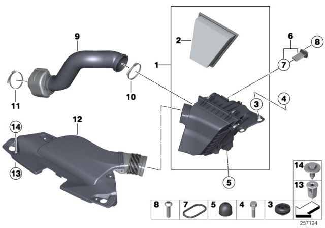 2013 BMW Z4 Intake Silencer / Filter Cartridge Diagram