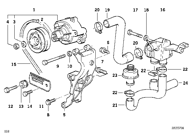 1992 BMW M5 Emission Control - Air Pump Diagram 3