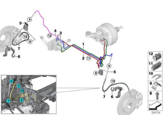 2019 BMW i3 Holder, Brake Hose, Front Left Diagram for 34306799309