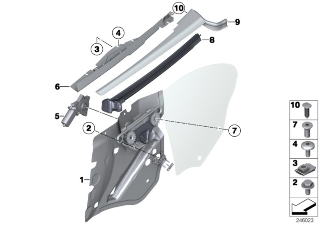 2013 BMW 650i Door Window Lifting Mechanism Diagram 2