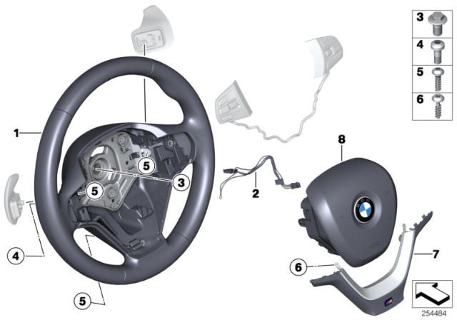 2017 BMW X3 M Sports Steering Wheel, Airbag Diagram 2