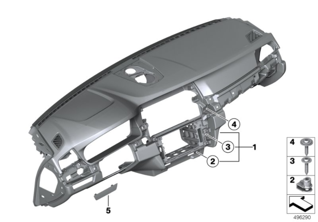 2011 BMW 535i Trim Panel Dashboard Diagram