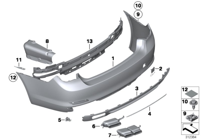 2011 BMW 750i xDrive Trim, Rear, Primed Diagram for 51127209920