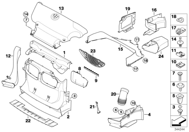 2004 BMW 325Ci Air Ducts Diagram