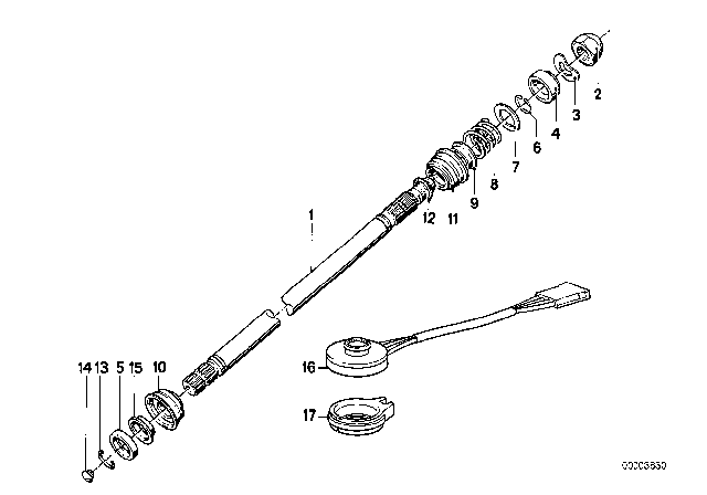 1984 BMW 325e Steering Column - Steering Spindle Diagram